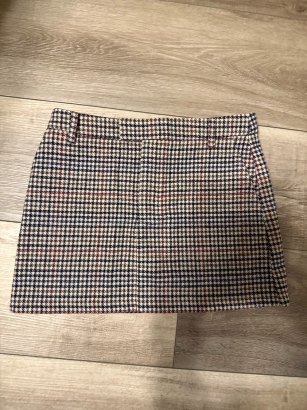 Rails Classic Checkered Mini Skirt in Navy, Brown, Cream
